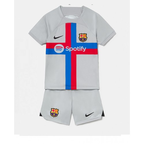 Dres Barcelona Rezervni za djecu 2022-23 Kratak Rukav (+ kratke hlače)